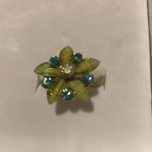 Green blue adjustable ring